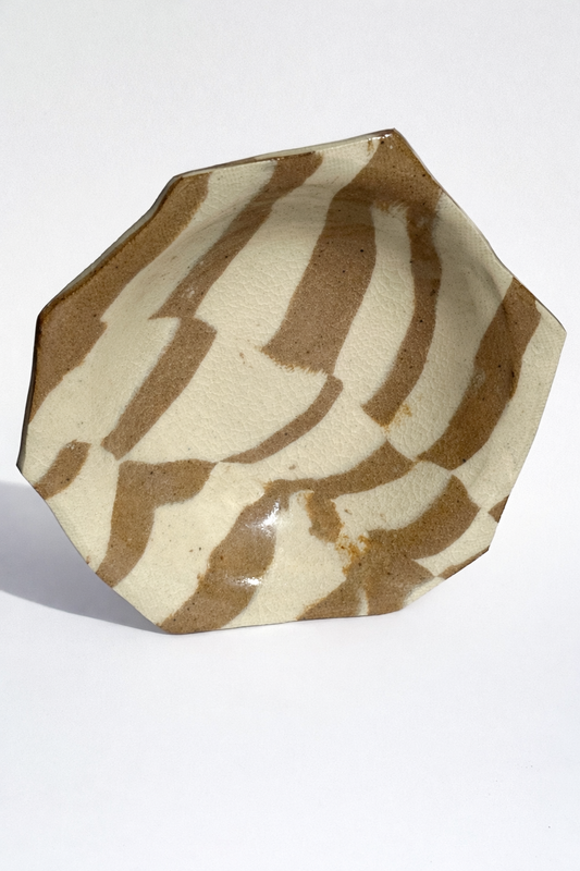 ⭑White and brown bowl⭑